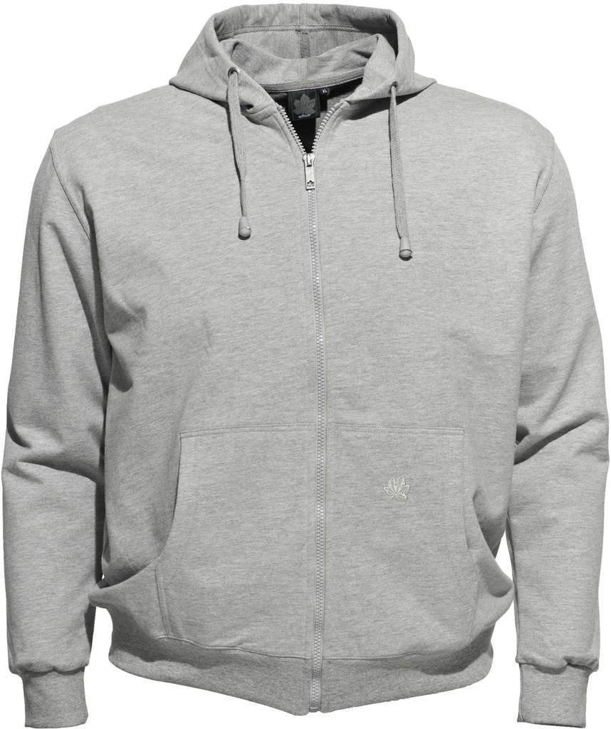 [620-303-0069-S] Ahorn Kapuzen-Sweatjacke Übergröße (S, 0069 greymelange)