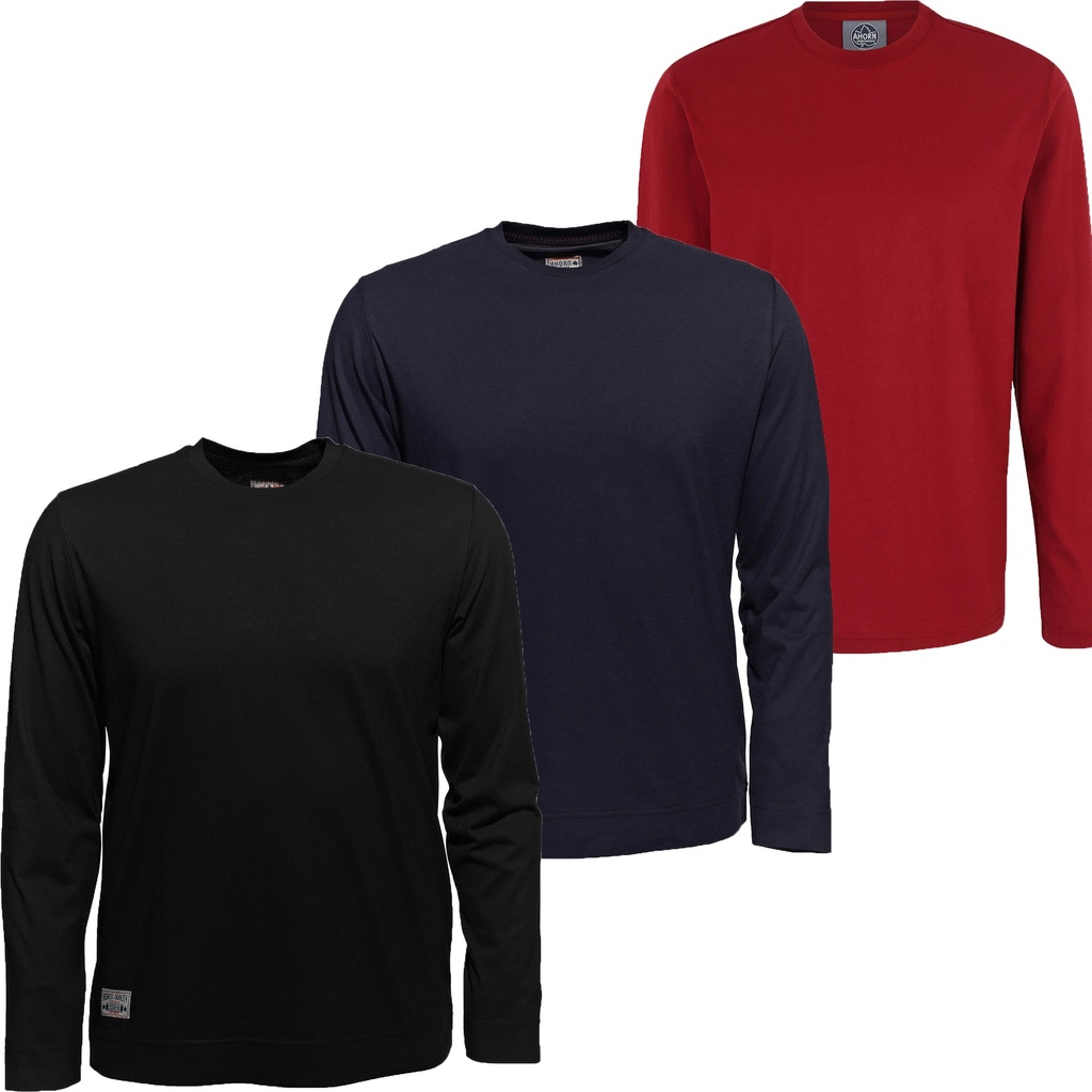 [360-790-0077-S] Ahorn Langarmshirt Übergröße (S, 0077 black)