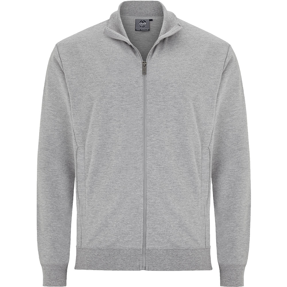 [621-303-0069-S] Ahorn Sweatjacke Trainer Übergröße (S, 0069 greymelange)